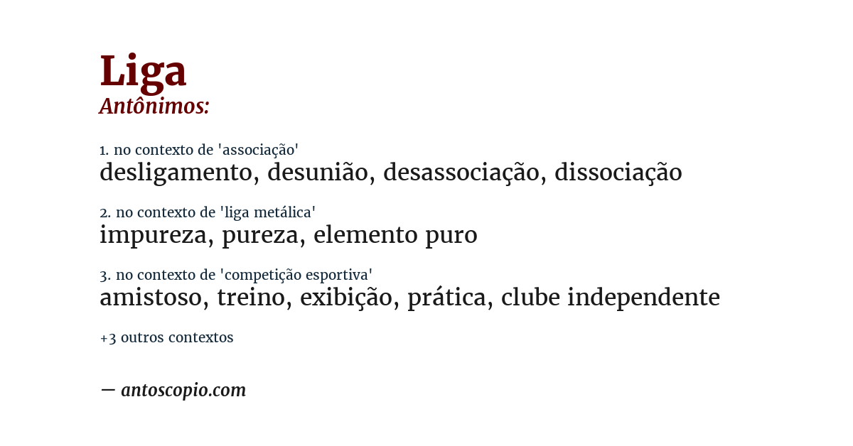 Antônimo de liga
