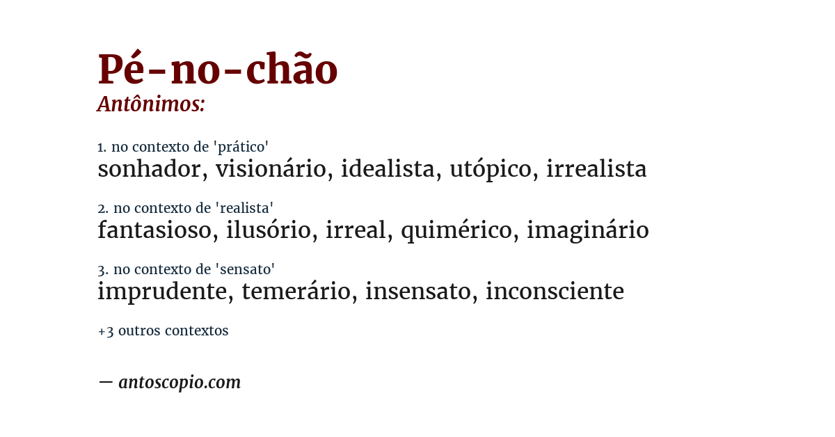 Antônimo de pé-no-chão