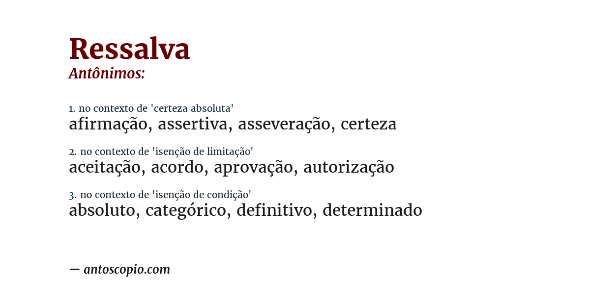 Antônimo de ressalva