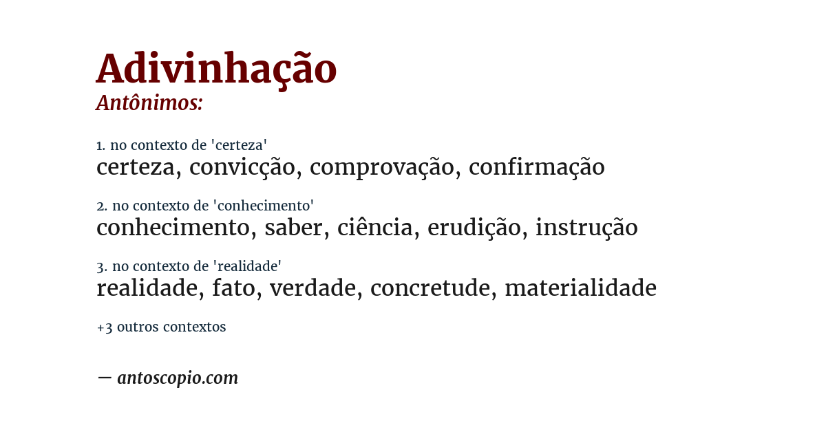Antônimo de adivinhação