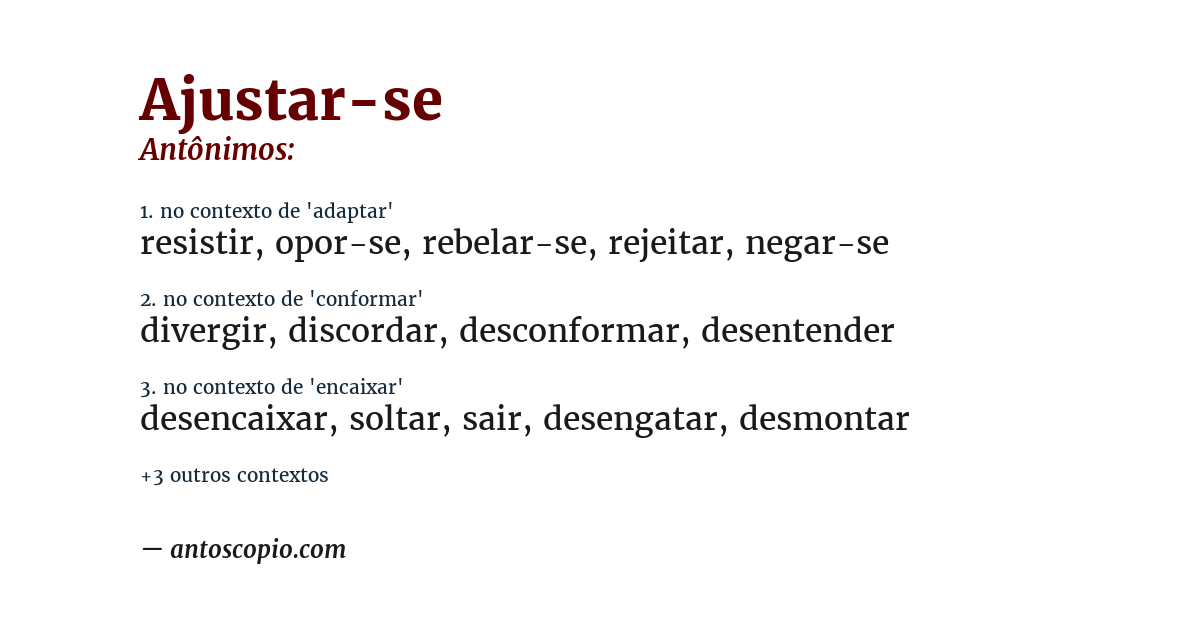 Antônimo de ajustar-se