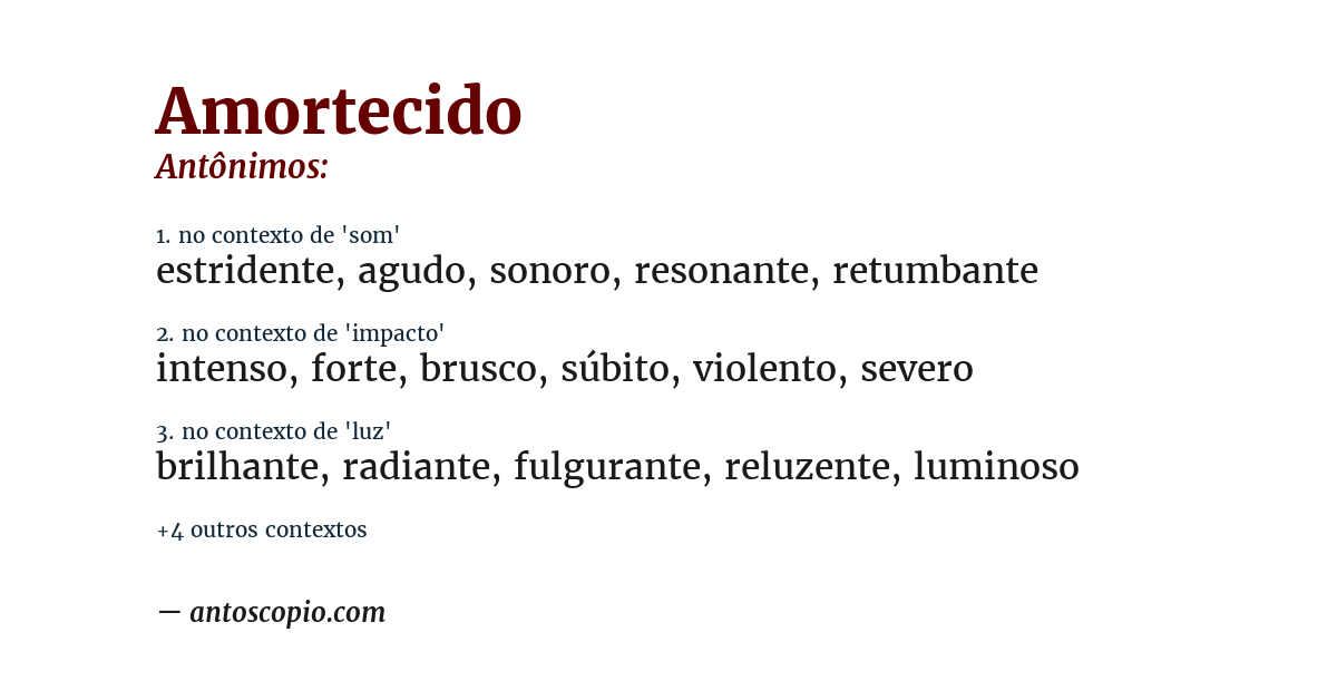 Antônimo de amortecido