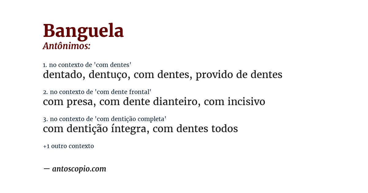 Antônimo de banguela