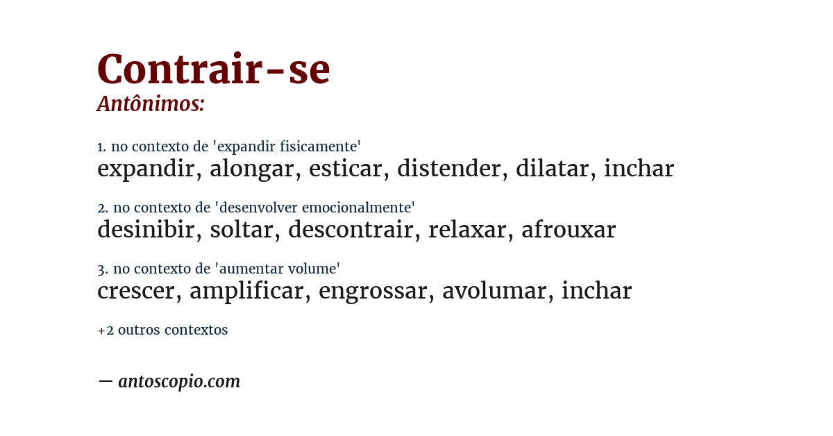 Antônimo de contrair-se