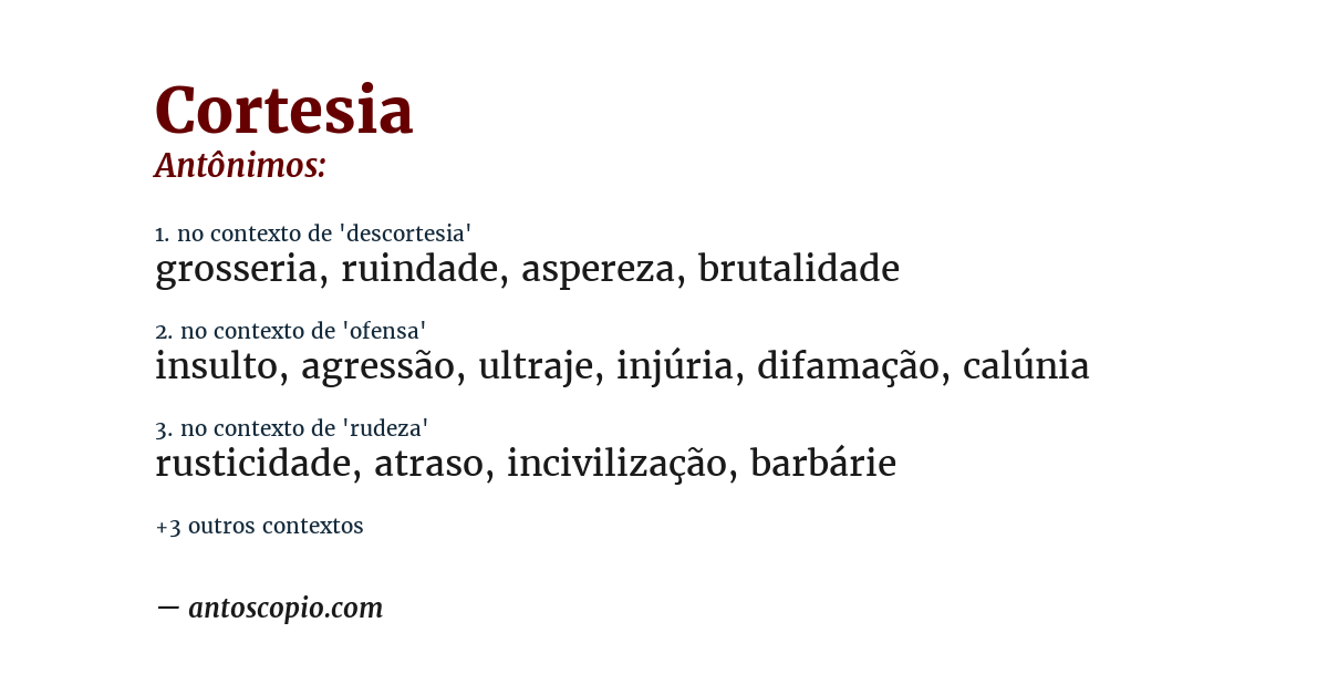 Antônimo de cortesia