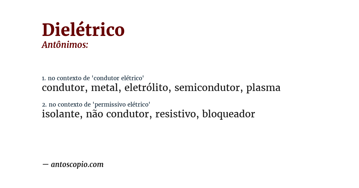 Antônimo de dielétrico