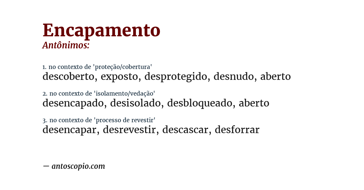 Antônimo de encapamento