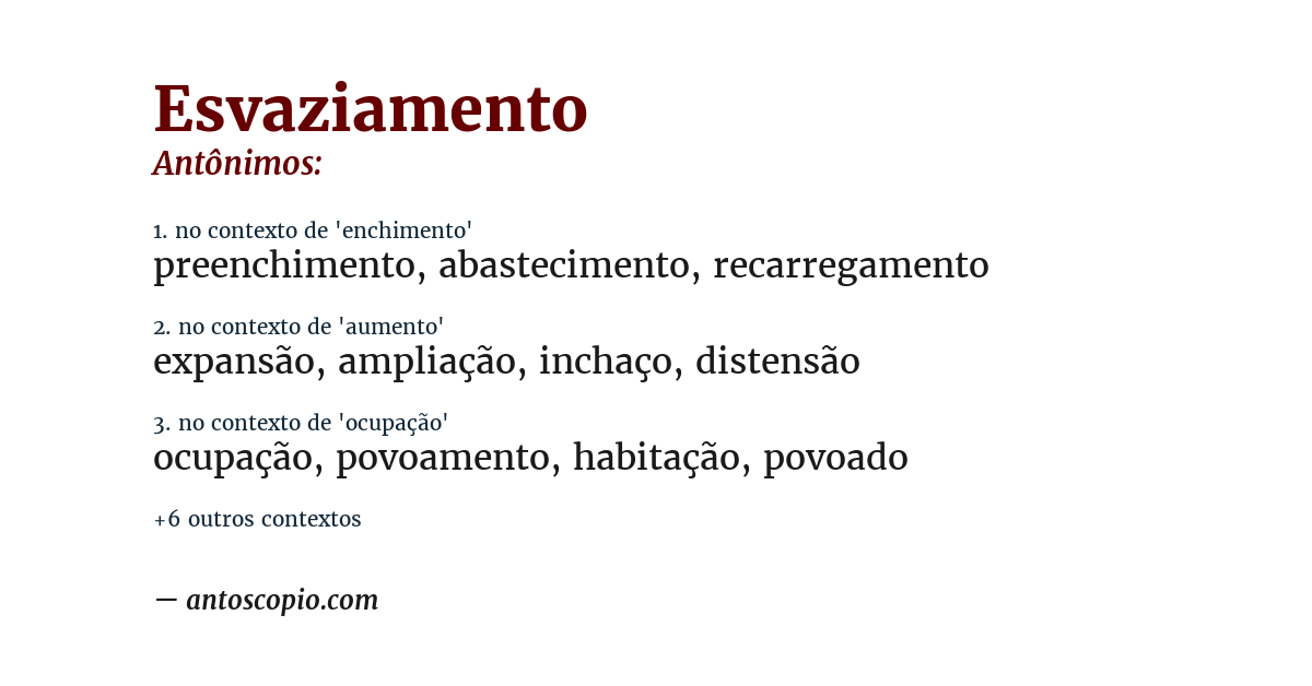 Antônimo de esvaziamento