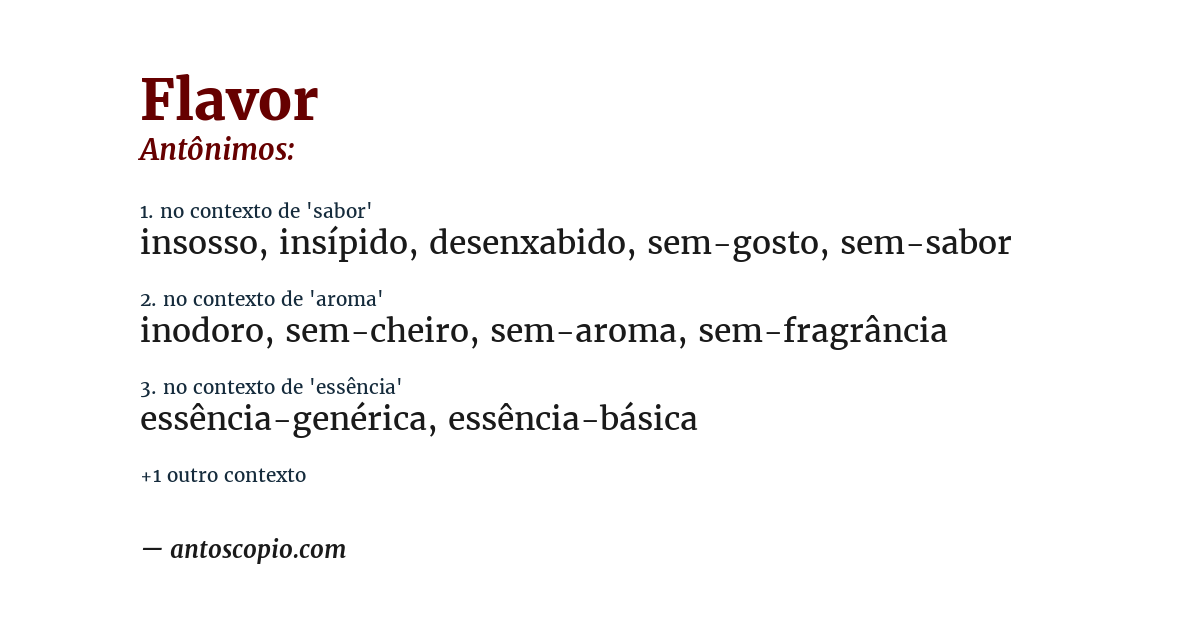 Antônimo de flavor
