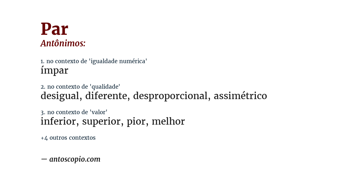 Antônimo de par