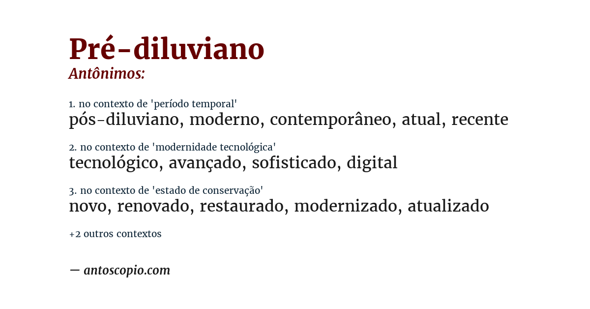 Antônimo de pré-diluviano