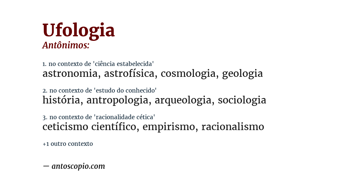 Antônimo de ufologia