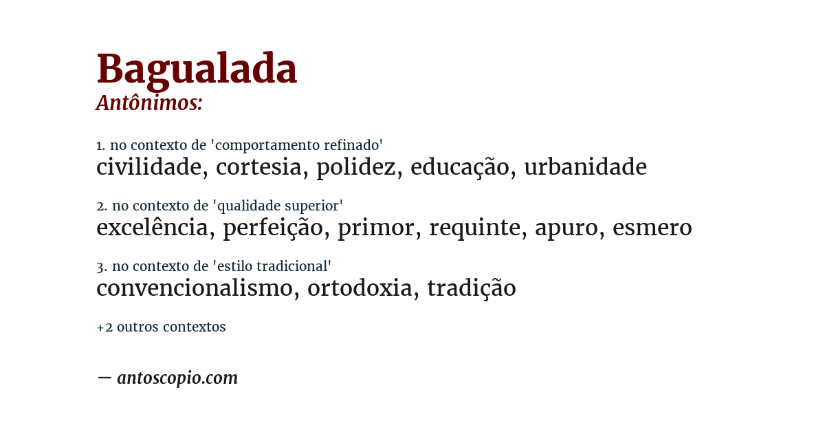Antônimo de bagualada