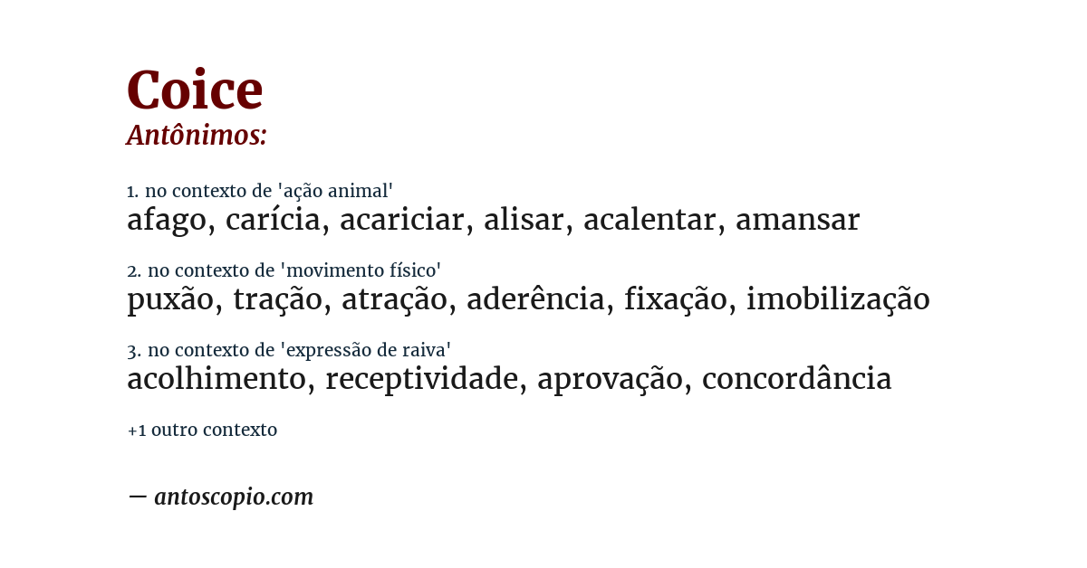 Antônimo de coice