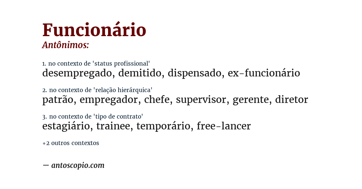 Antônimo de funcionário