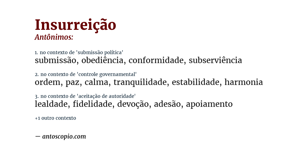 Antônimo de insurreição