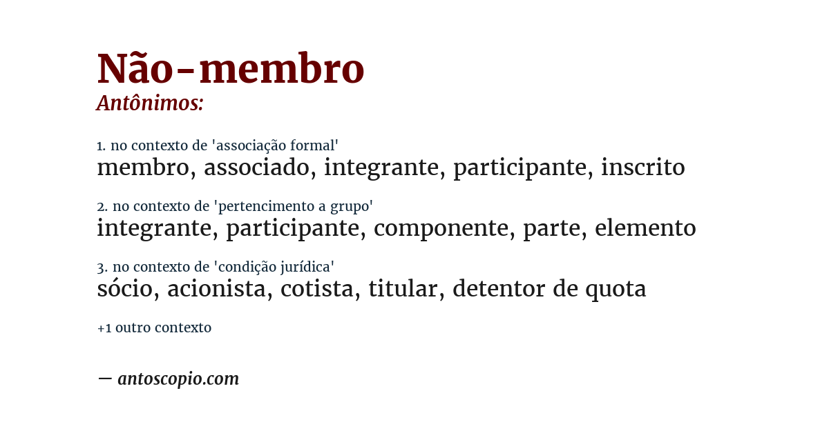 Antônimo de não-membro