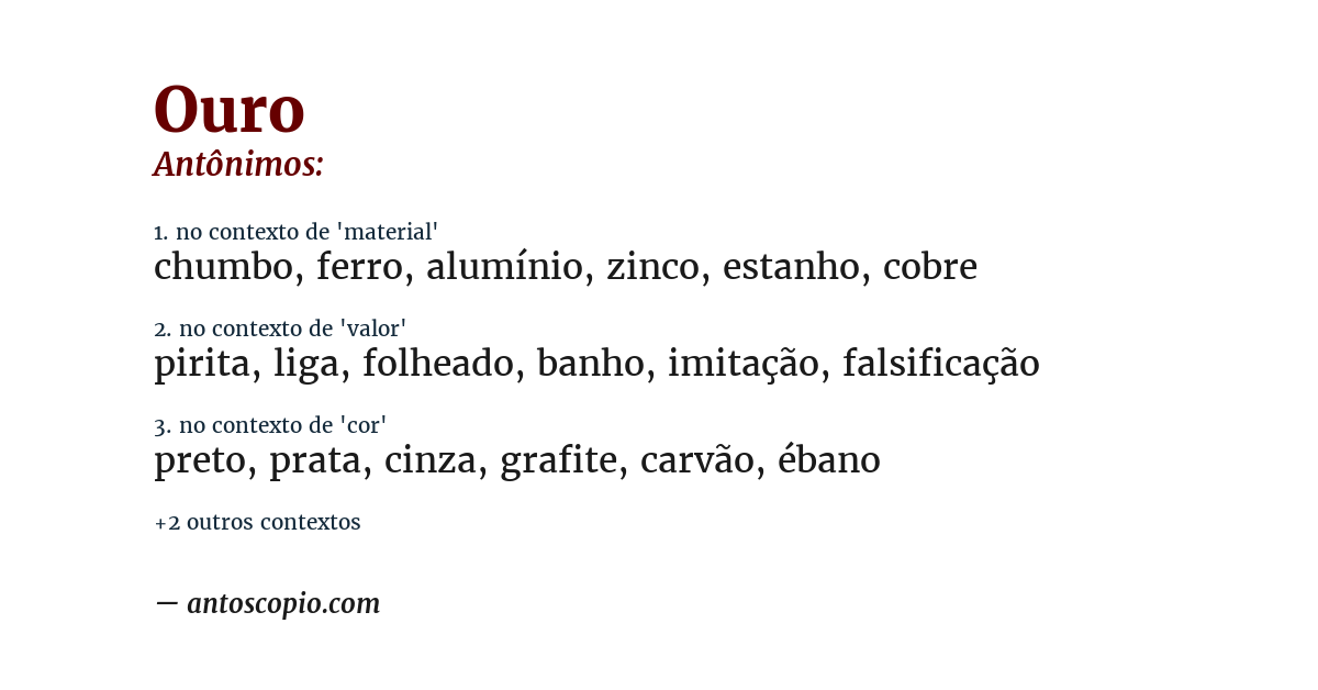 Antônimo de ouro
