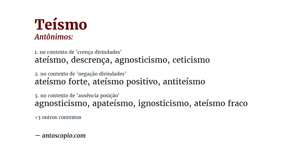 Antônimo de teísmo