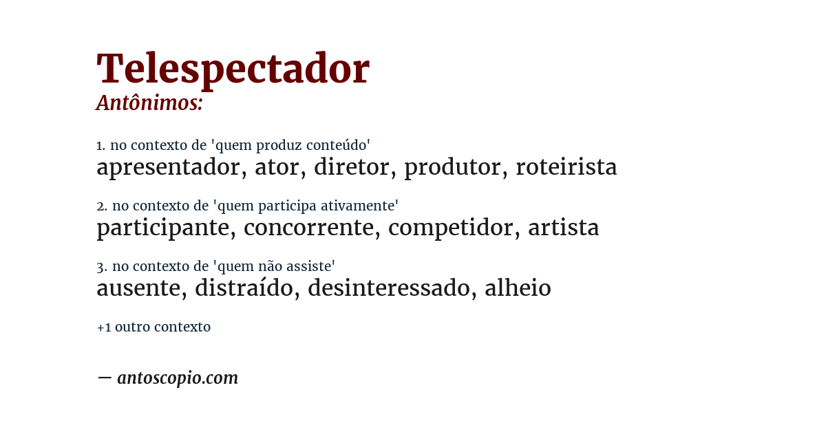 Antônimo de telespectador