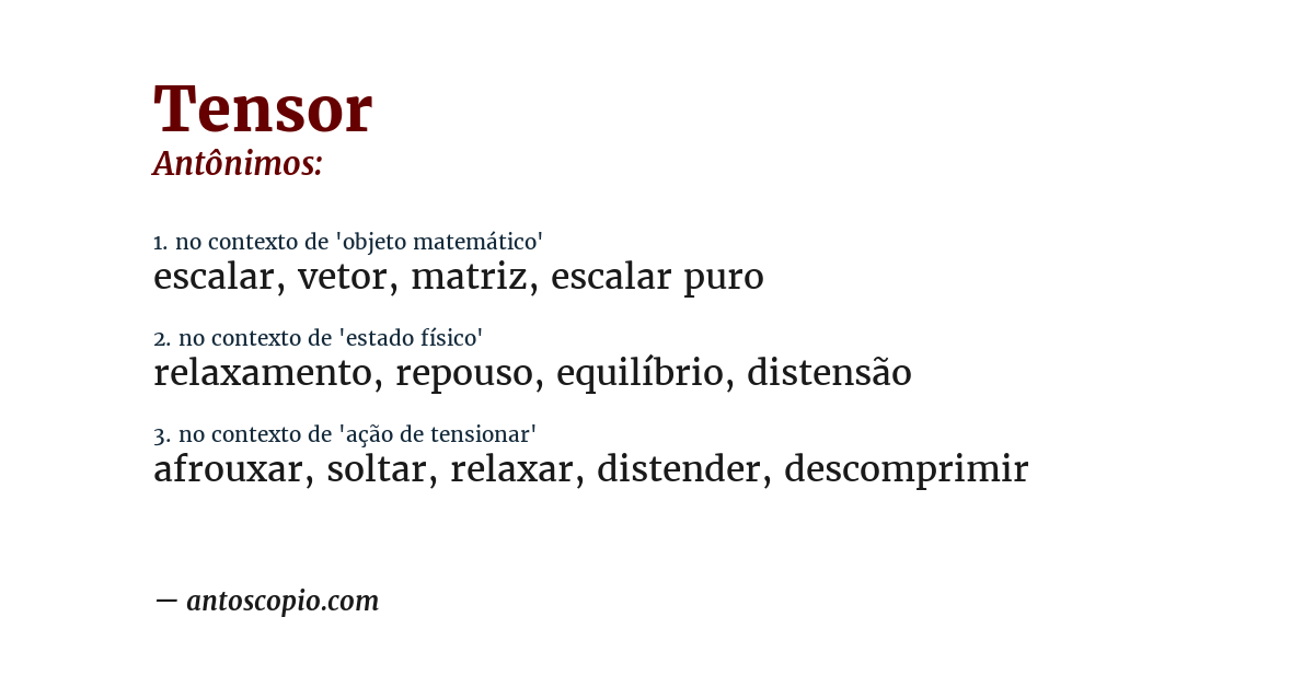 Antônimo de tensor