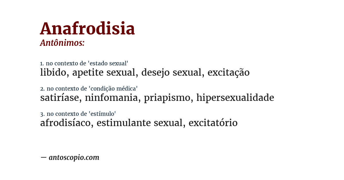 Antônimo de anafrodisia