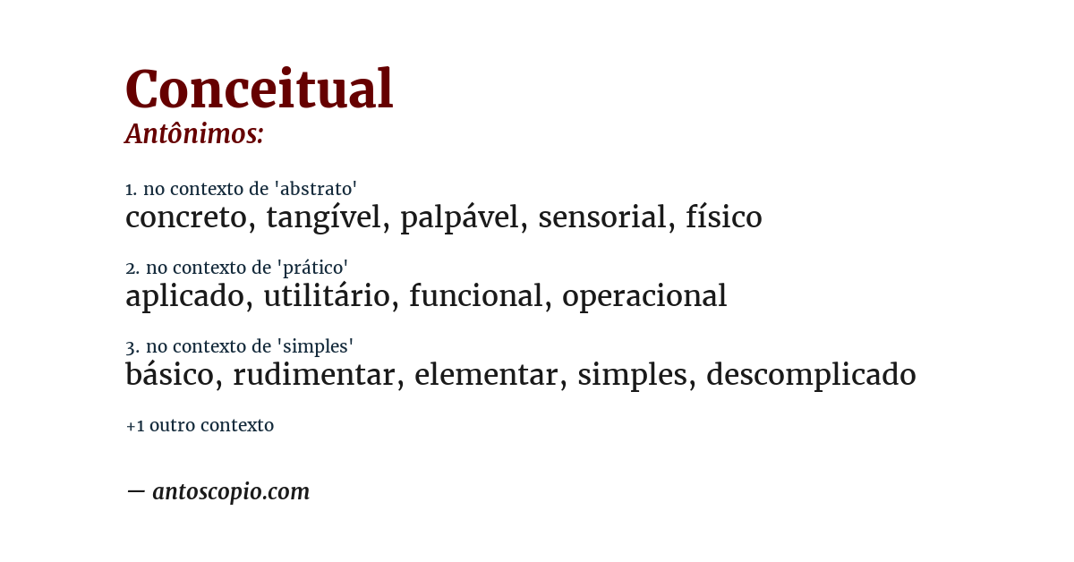 Antônimo de conceitual