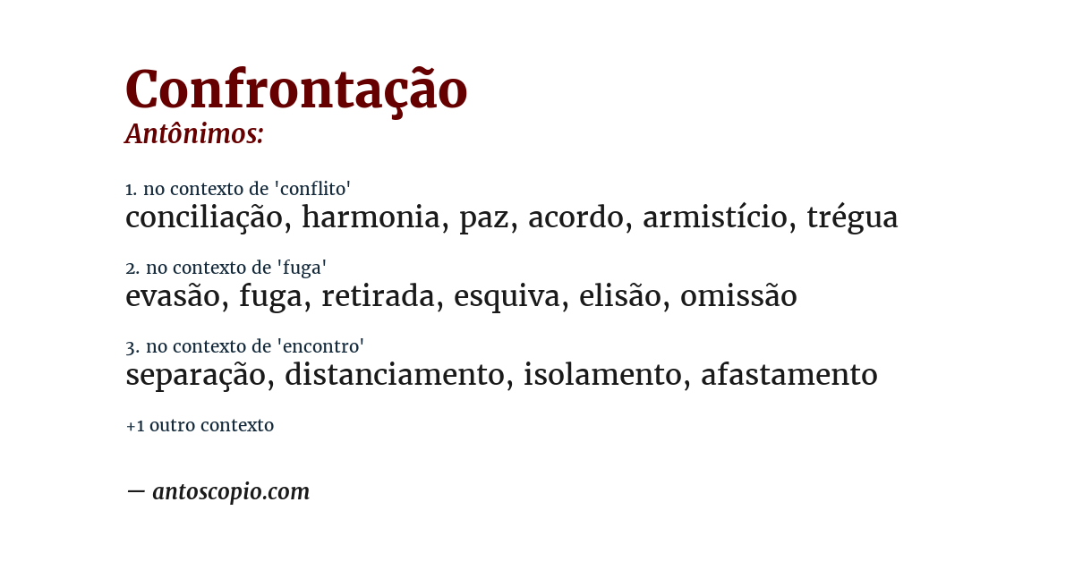 Antônimo de confrontação