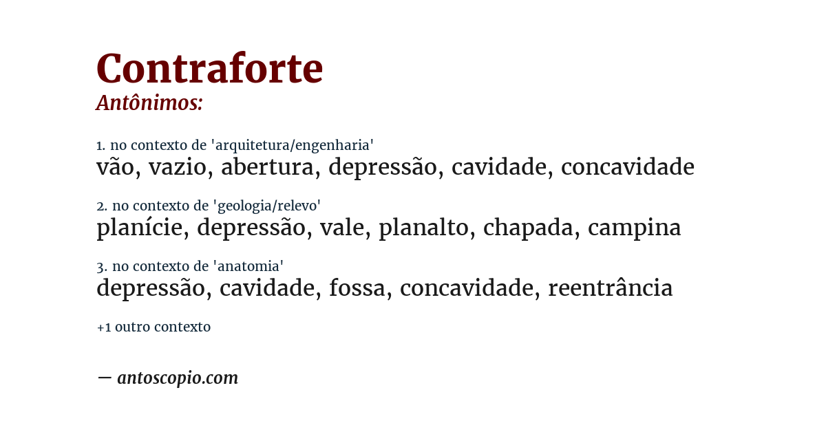Antônimo de contraforte