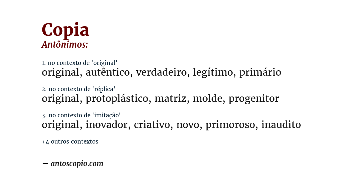 Antônimo de copia