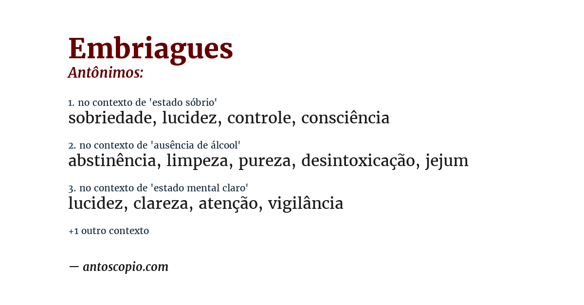 Antônimo de embriagues