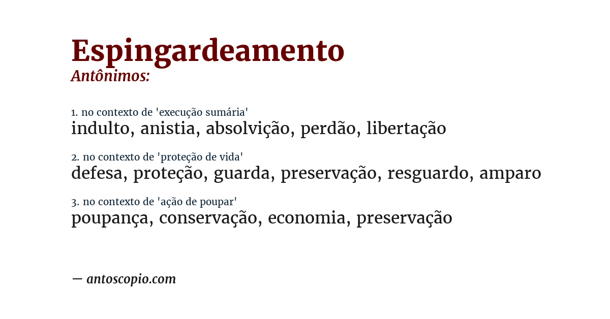 Antônimo de espingardeamento