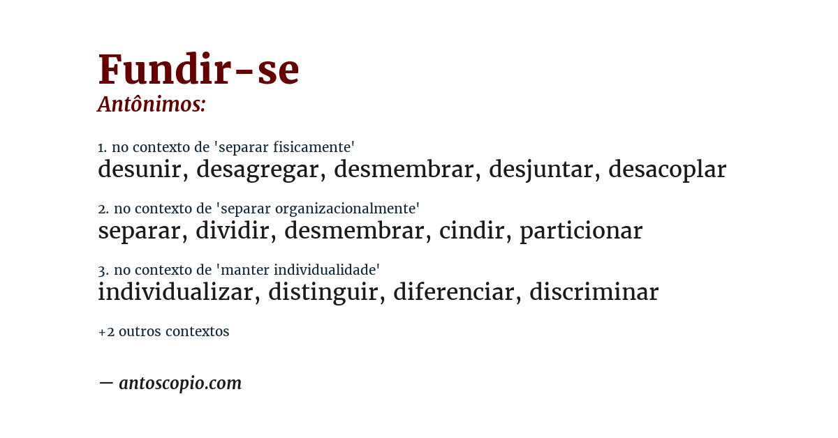 Antônimo de fundir-se