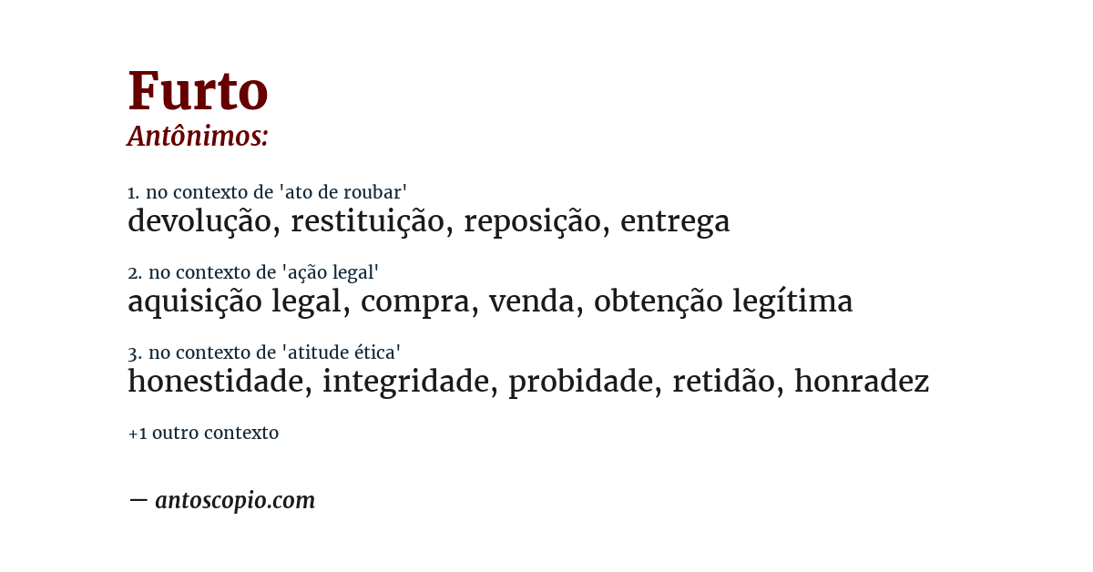 Antônimo de furto