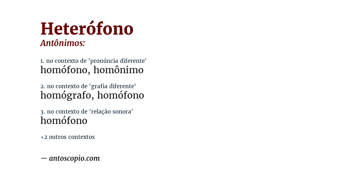 Antônimo de heterófono