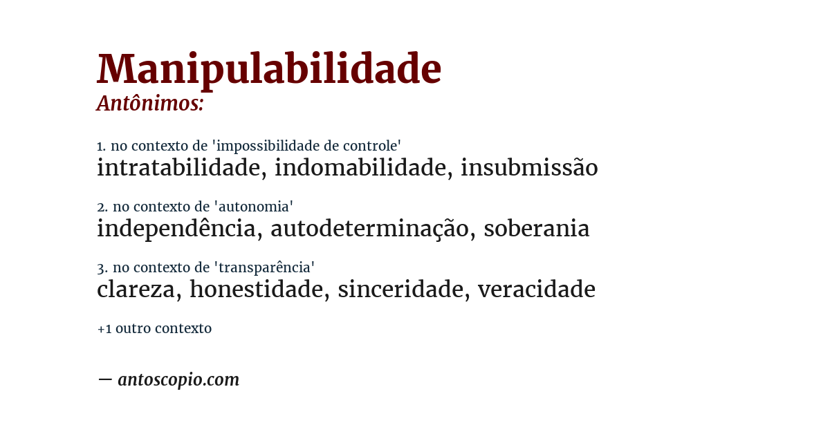 Antônimo de manipulabilidade