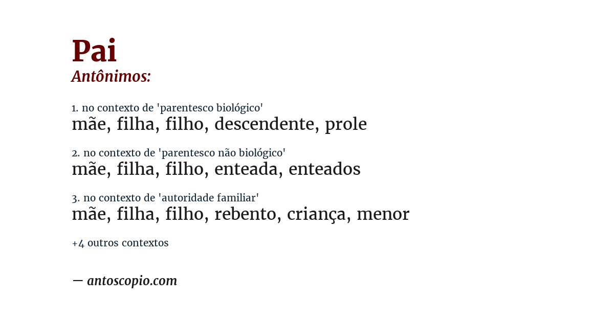 Antônimo de pai