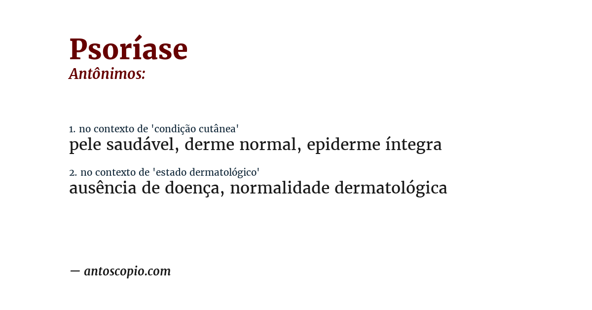 Antônimo de psoríase