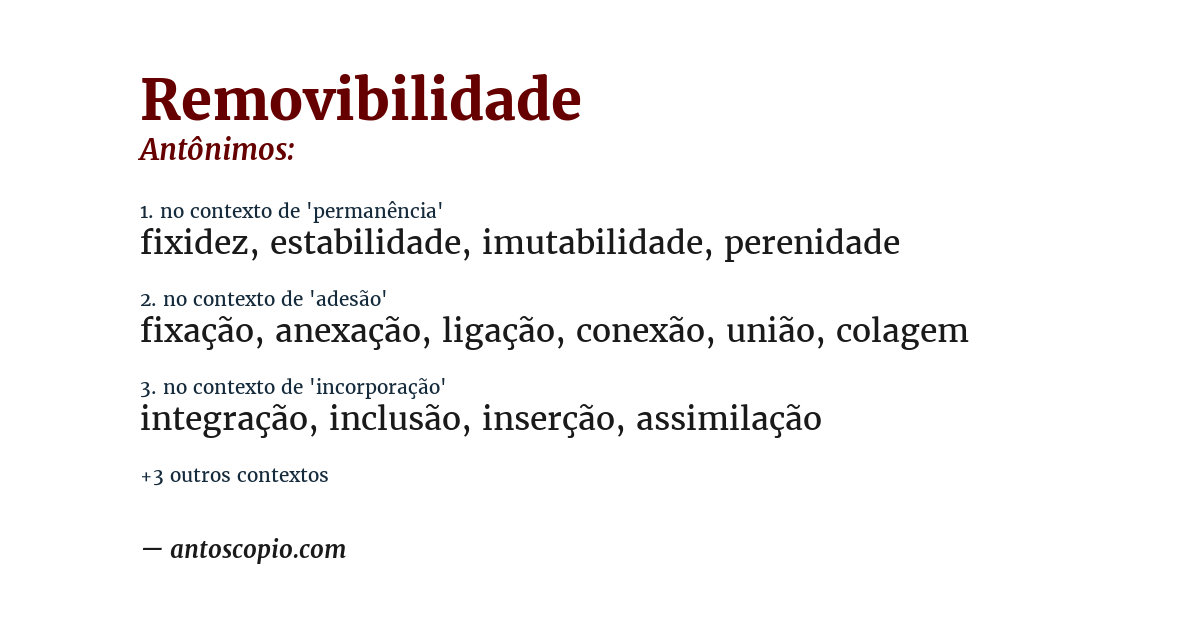 Antônimo de removibilidade