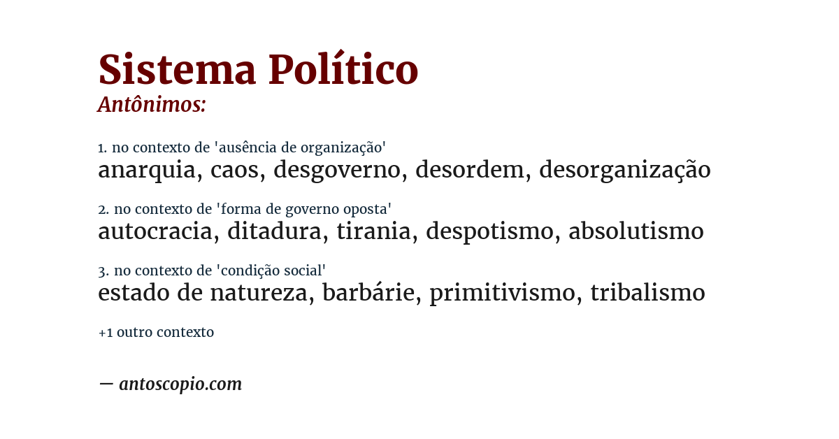 Antônimo de sistema político