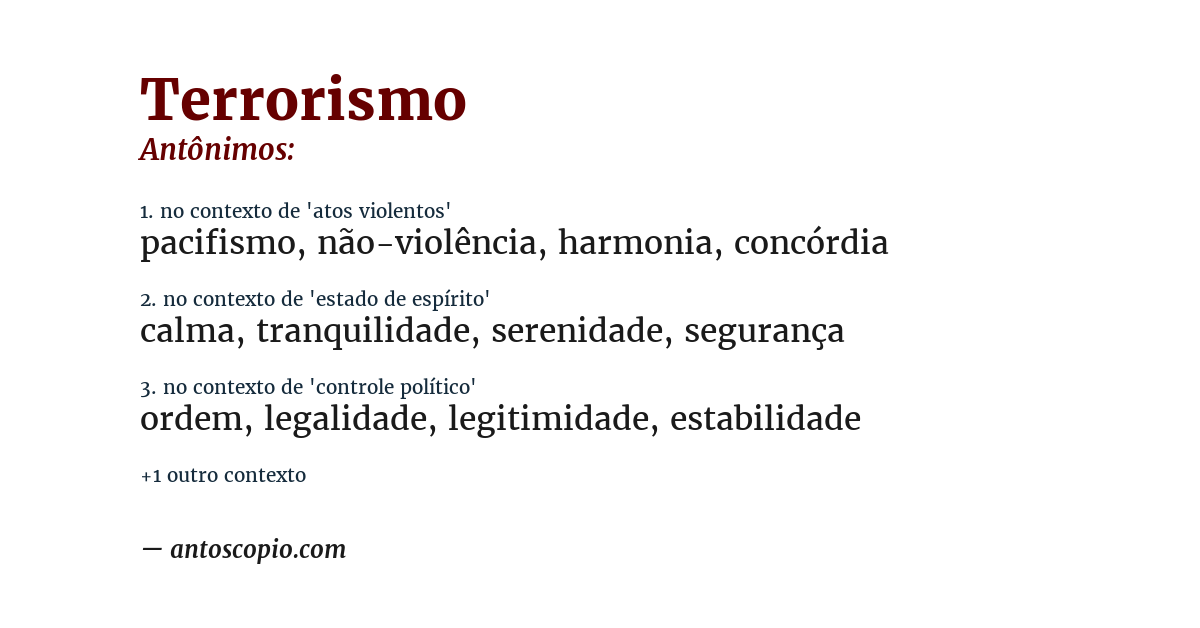 Antônimo de terrorismo