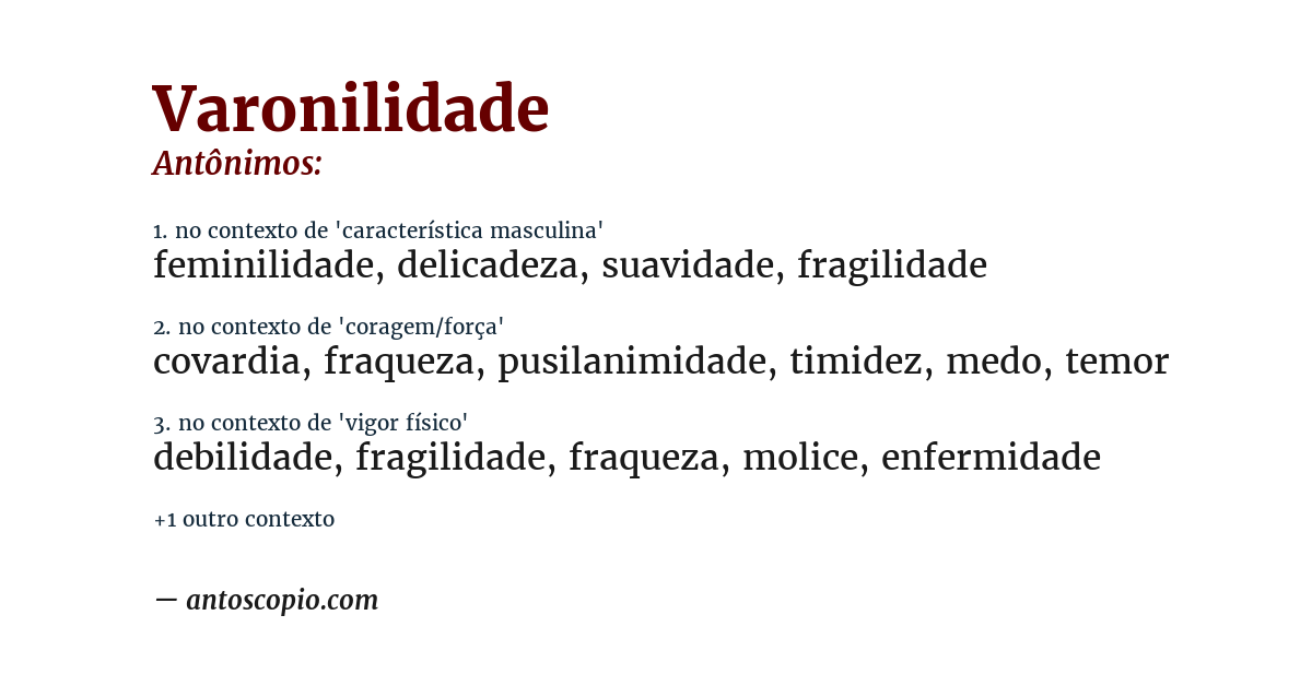 Antônimo de varonilidade