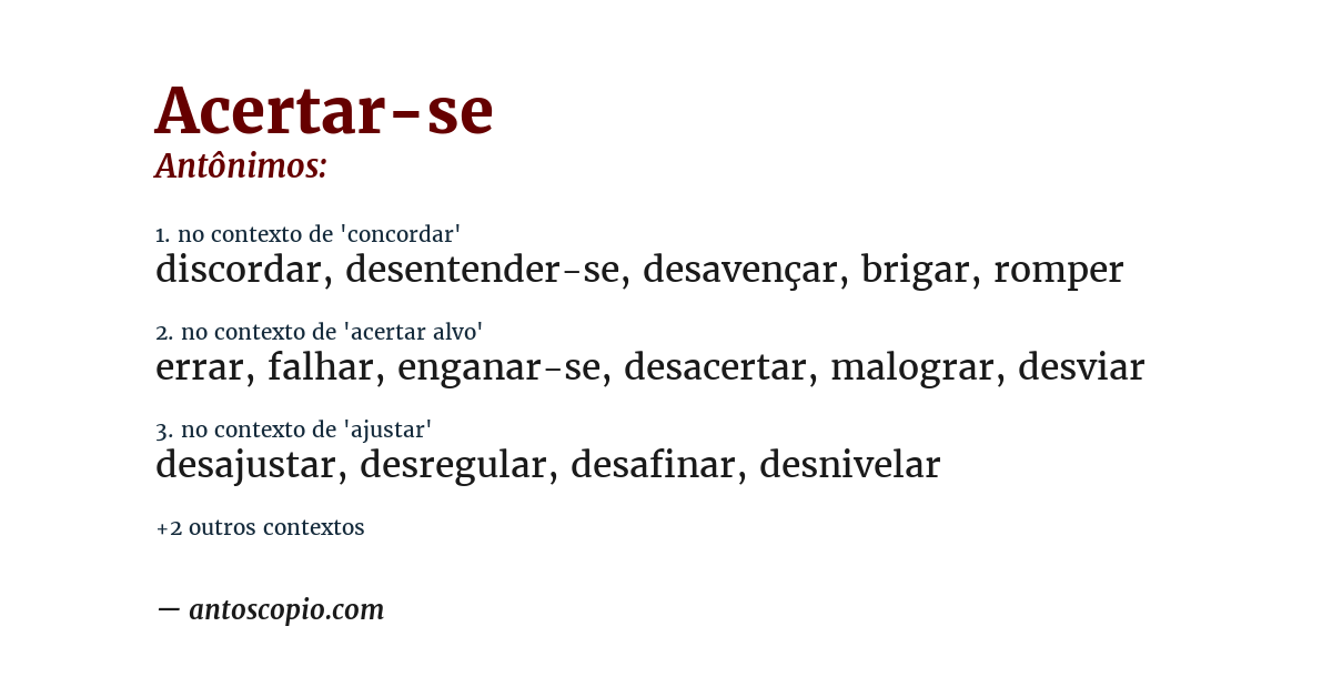 Antônimo de acertar-se