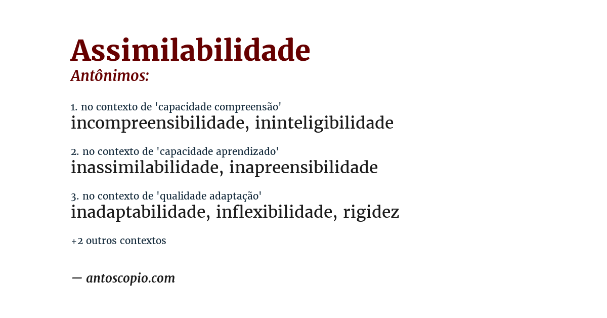 Antônimo de assimilabilidade