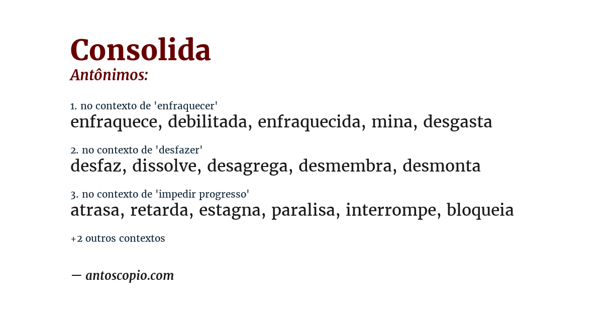 Antônimo de consolida