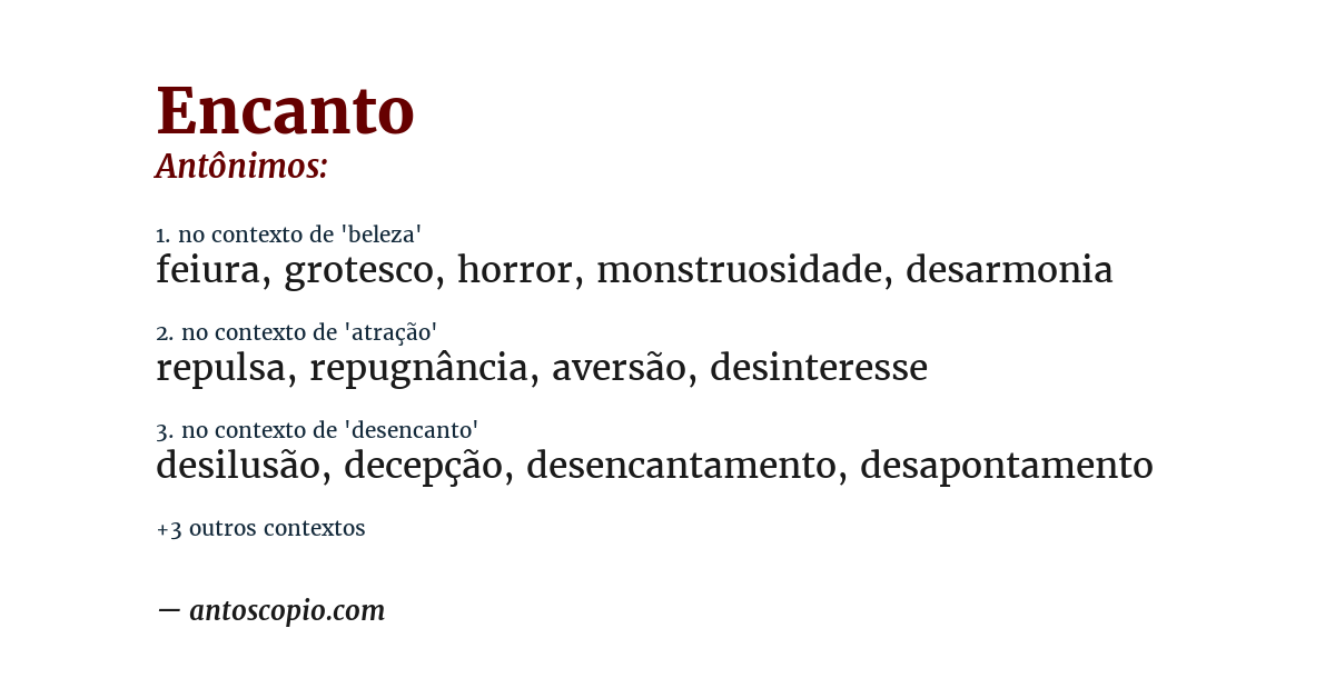 Antônimo de encanto