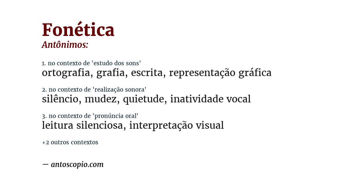 Antônimo de fonética
