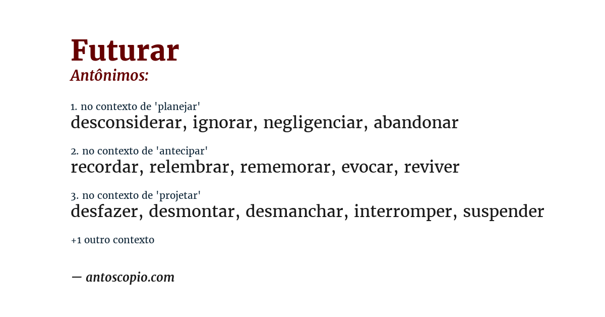Antônimo de futurar