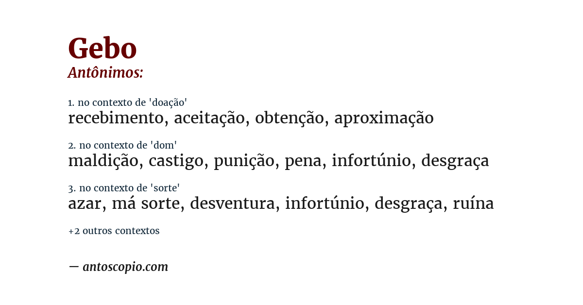 Antônimo de gebo