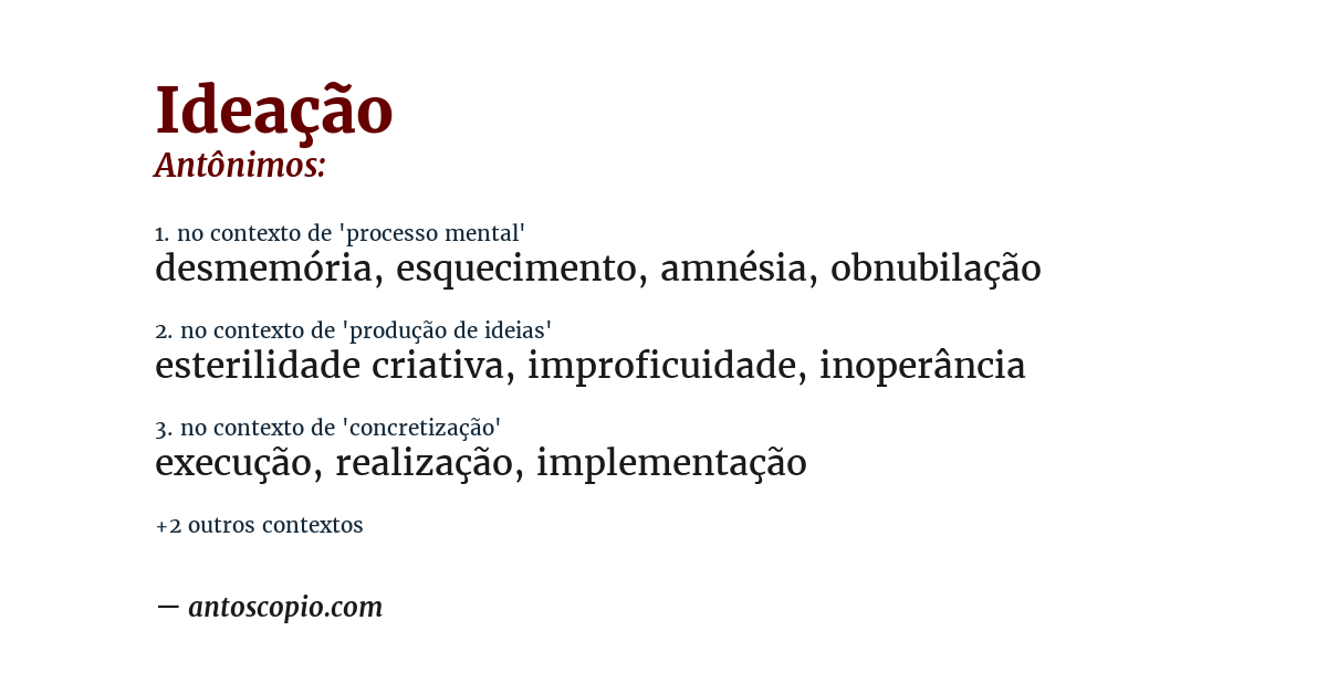 Antônimo de ideação
